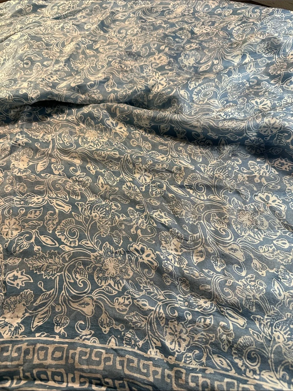 Light Blue Patterned 100% silk Scarf 🧣